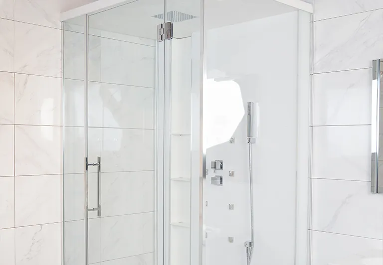 frameless hinged shower door